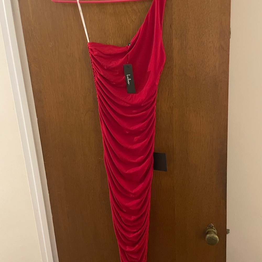NWT lulus rouched bodycon red dress